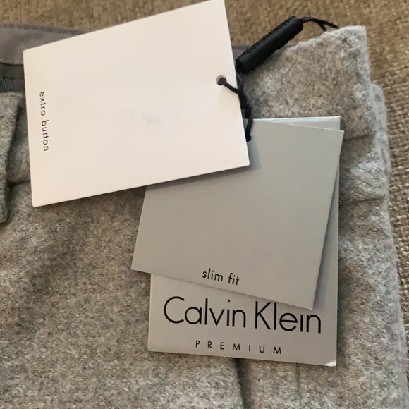 Calvin Klein Slim Fit Wool Pants - Picture 3 of 9